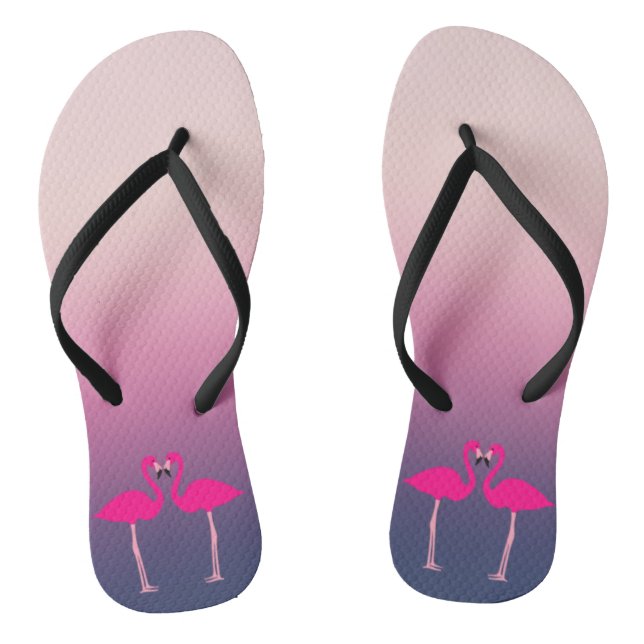 Tongs Flamants roses amoureux (Semelle)