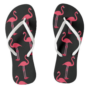 Tongs Flamants roses roses en noir