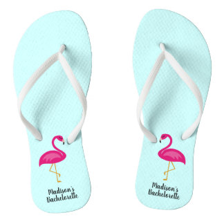 Tongs Flamingle Flamant rose Bachelorette Party