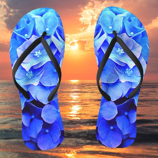 Tongs Flèches à feuilles de bleues Hydrangea (Créateur téléchargé)