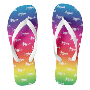Tongs Flèches arc-en-ciel personnalisées