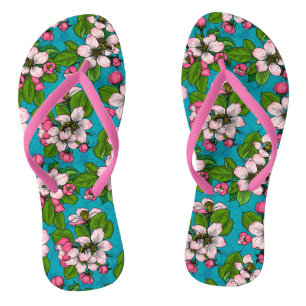 Tongs Fleur d'Apple sur le turquoise