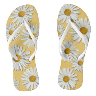 Tongs Fleur de marguerite blanche hippie - Mode tendance