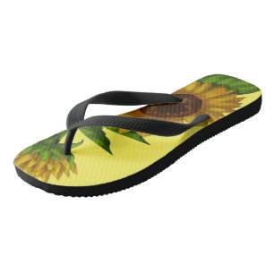 Tongs fleur de soleil nature fleurie jaune