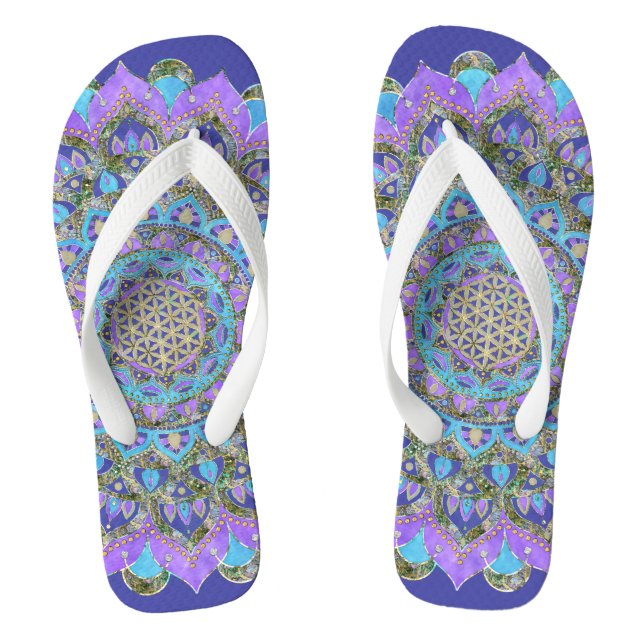 Tongs Fleur de Vie - Mandala de style indien 2 (Semelle)