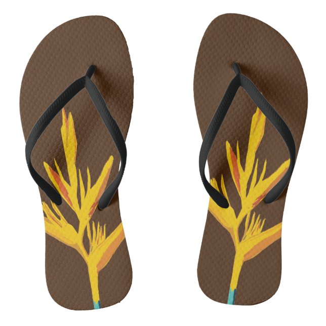 Tongs Fleur exotique jaune (Semelle)