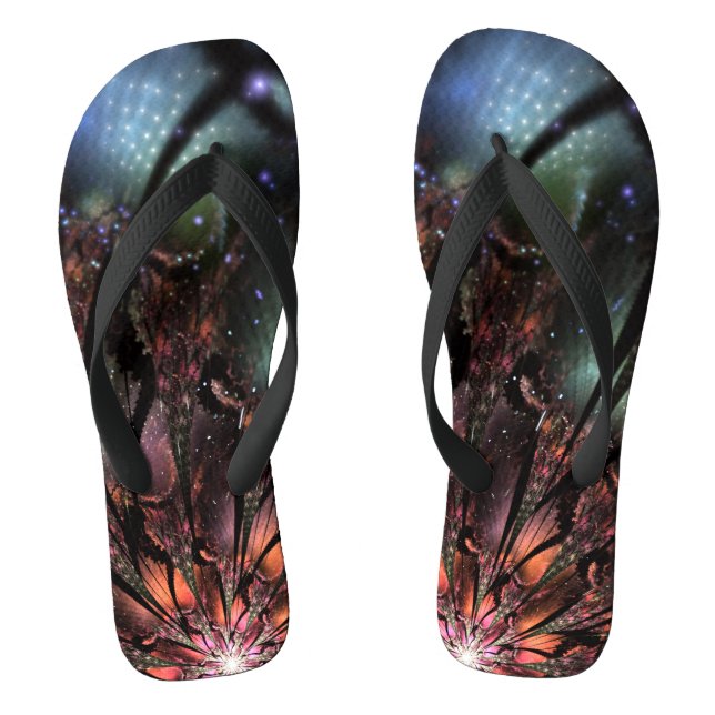 Tongs Fleur imaginaire fractale douce et tendresse (Semelle)