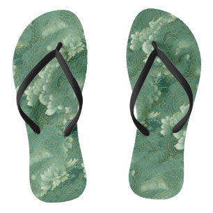 Tongs Fleur Motif paradisiaque Jade Chiyogami