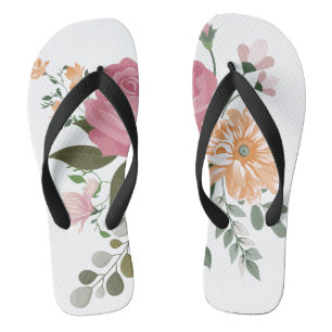 Tongs Fleurs à l'aquarelle