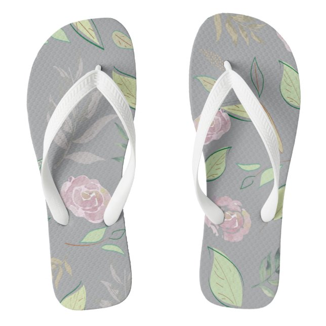 Tongs Fleurs à l'aquarelle festives 2 (Semelle)