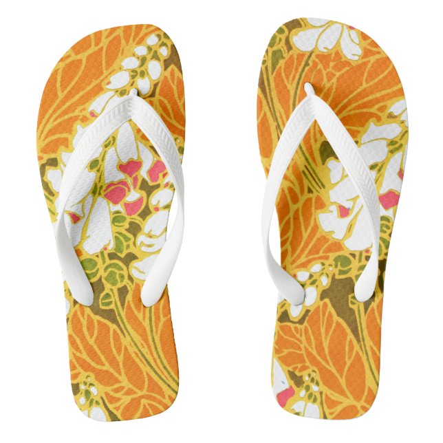 Tongs Fleurs blanches en forme de cloche Art déco de Ség (Semelle)