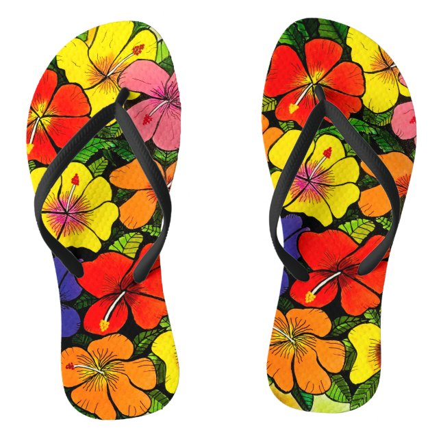 Tongs Fleurs colorées Flip Flops (Semelle)