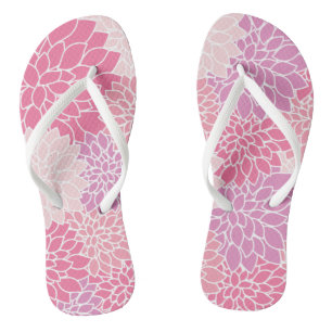 Tongs Fleurs Dahlia, Motif De Fleurs, Dahlia Rose