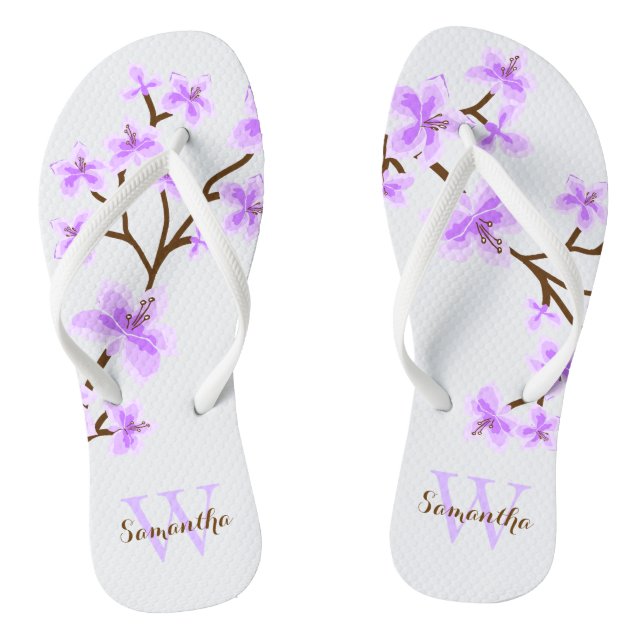 Tongs Fleurs de cerisiers de lavande Monogramme (Semelle)