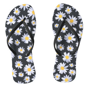 Tongs Fleurs de marguerite blanche classique Botanique