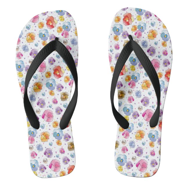 Tongs Fleurs Florales Pansy Fun coloré (Semelle)