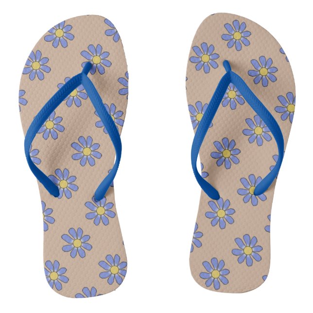 Tongs Fleurs graphiques bleues romantiques sur n'importe (Semelle)