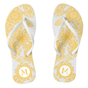 Tongs Fleurs Jaunes mignonnes