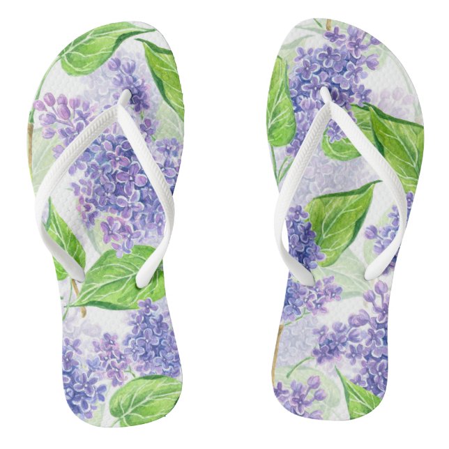 Tongs Fleurs lilas aquarelles (Semelle)