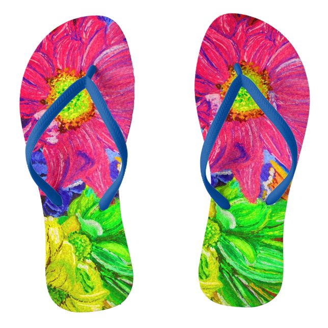 Tongs Fleurs pastel jolies et colorées (Semelle)