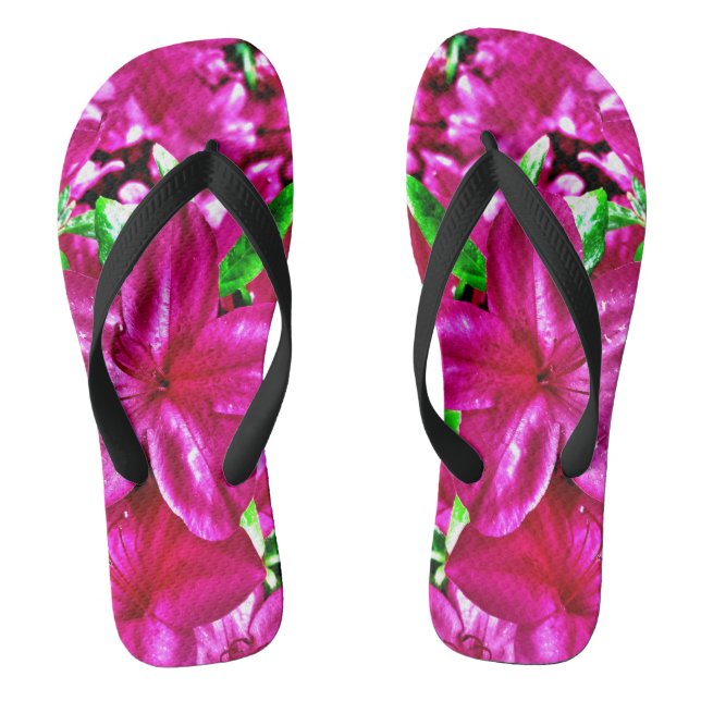 Tongs Fleurs Rose Tropical (Semelle)