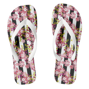 Tongs Fleurs roses