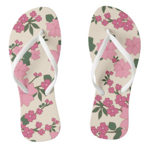 Tongs Fleurs Roses, Motif Floral, Motif De Fleurs