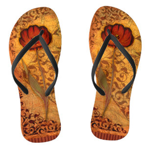 Tongs Fleurs rouges I