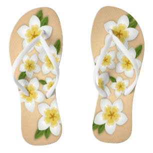 Tongs Fleurs tropicales frangipani de la plumeria hawaïe