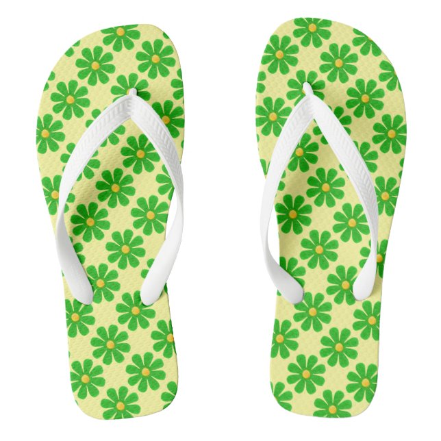 Tongs Fleurs vert clair printemps (Semelle)