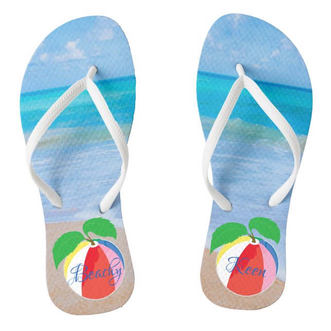 Tongs Flip-Flops Adultes "Beachy Keen/Ocean, Beachball" (Semelle)