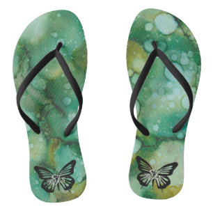 Tongs Flip-Flops adultes "Inkblots Gold Dusted Butterfly
