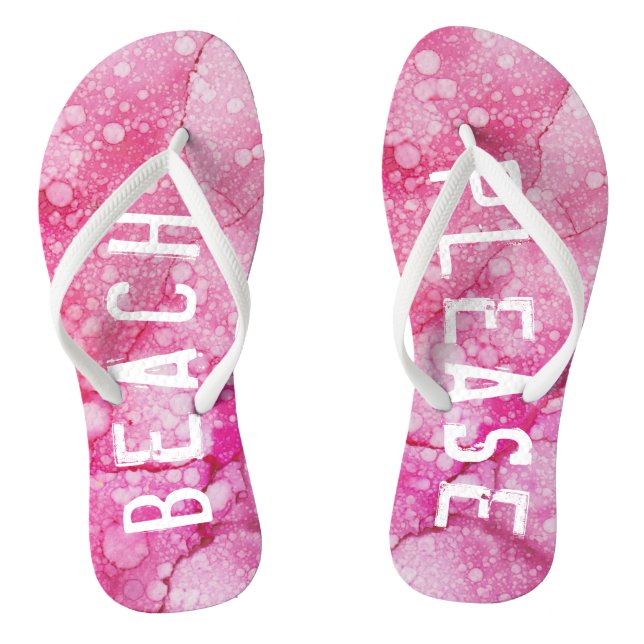 Tongs Flip-Flops Adultes "Rose/Plage S'Il Vous Plaît" (Semelle)