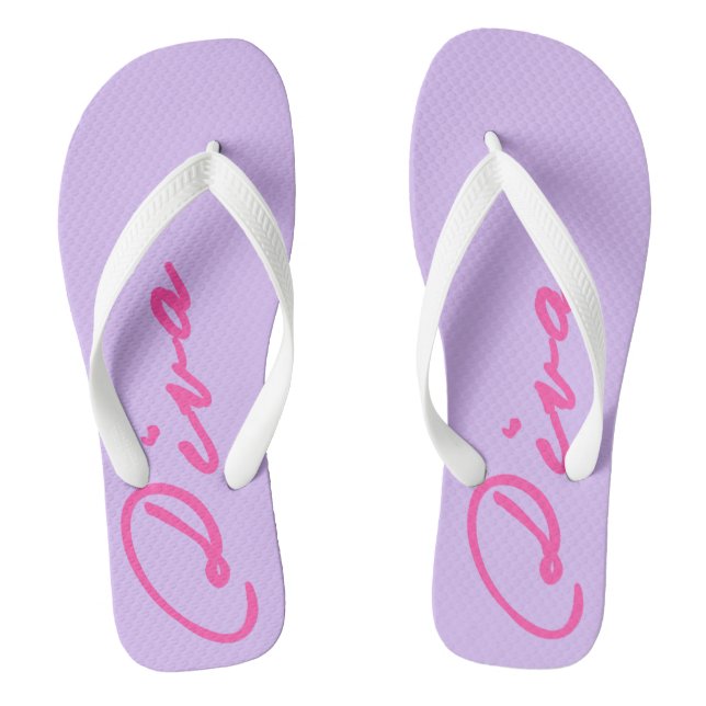 Tongs FLIP FLOPS avec DIVAtude ! (Lettres roses) (Semelle)