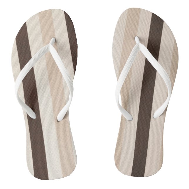 Tongs Flip Flops Beige Brown Blancs (Semelle)