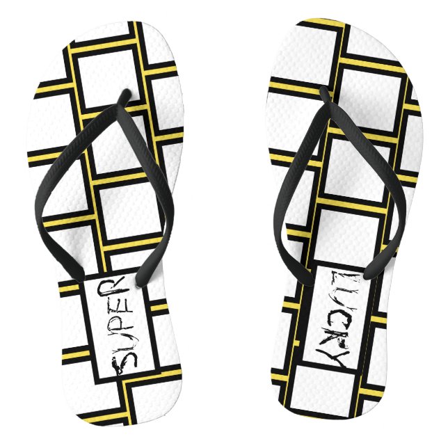 Tongs Flip Flops Blocs Super Chanceux Art Abstrait (Semelle)
