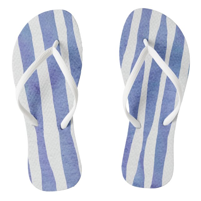Tongs Flip Flops - Blue Stripe Pattern (Semelle)