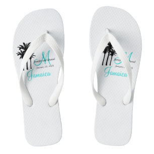 Tongs Flip Flops de mariage personnalisé sur la plage