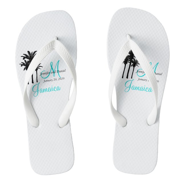 Tongs Flip Flops de mariage personnalisé sur la plage (Semelle)
