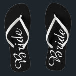 Tongs Flip Flops de mariée<br><div class="desc">Tongs noirs et blancs pour la mariée. Cliquez sur le bouton "Customisez !" pour ajouter du texte et plus !</div>