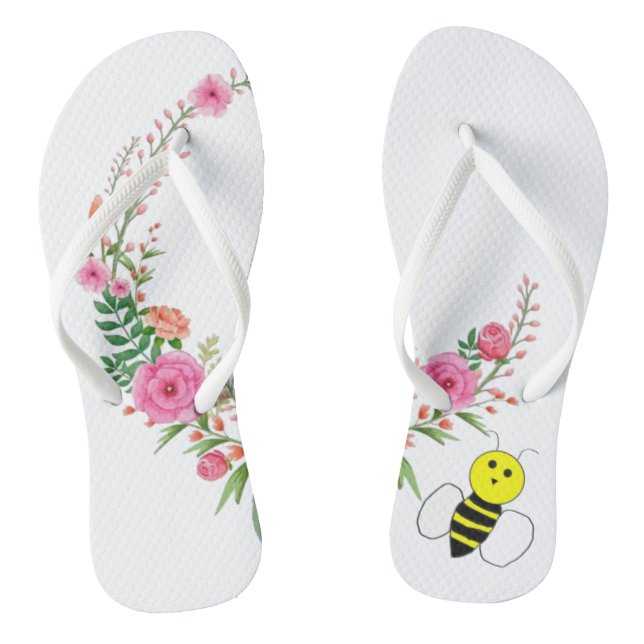 Tongs Flip Flops Floral Bumblebebe Fun (Semelle)