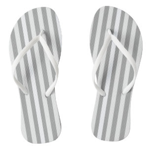 Tongs Flip Flops Gris & Blanc Bande