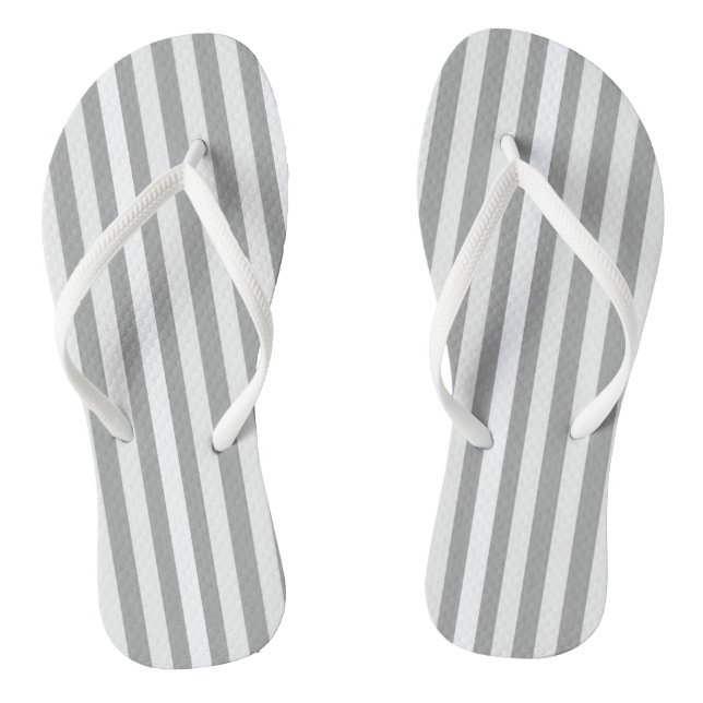 Tongs Flip Flops Gris & Blanc Bande (Semelle)