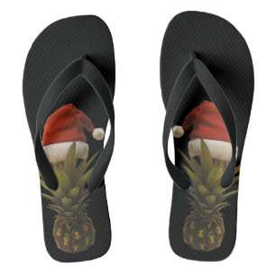 Tongs Flip Flops Hawaiian Ananas Santa Hat