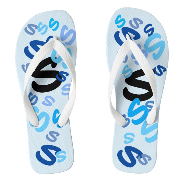 Tongs Flip Flops - Initiale en bleu (Semelle)
