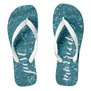 Tongs Flip Flops Mariage Marié (Turquoise)