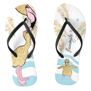 Tongs Flip-Flops pour adultes "Flamingle/Flamant rose ma