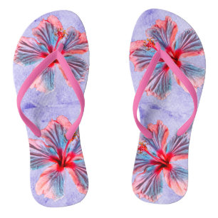 Tongs Flip Flops pour les femmes aux fleurs Hibiscus mod