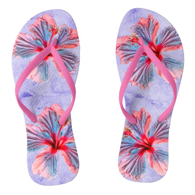 Tongs Flip Flops pour les femmes aux fleurs Hibiscus mod (Semelle)