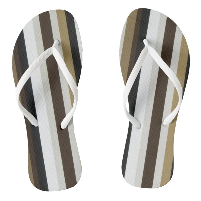 Tongs Flip Flops tonifiant Terre Brown Beige Stripe (Semelle)